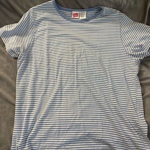 Blue and White Striped Shirt